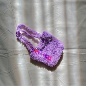 crochet mini tote bag lavender purple
